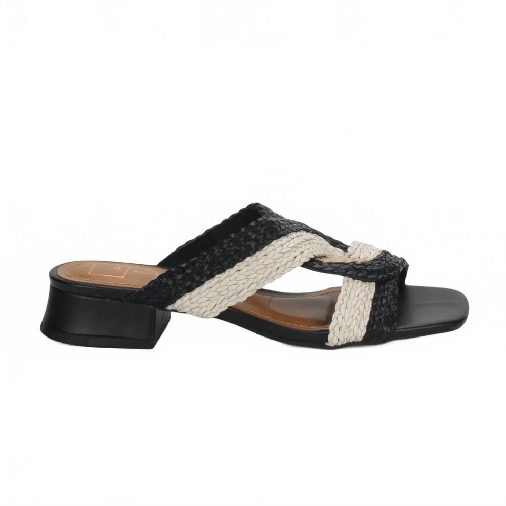 NEW BRUNO MENEGATTI women's verina 2 slide sandal in black/off white